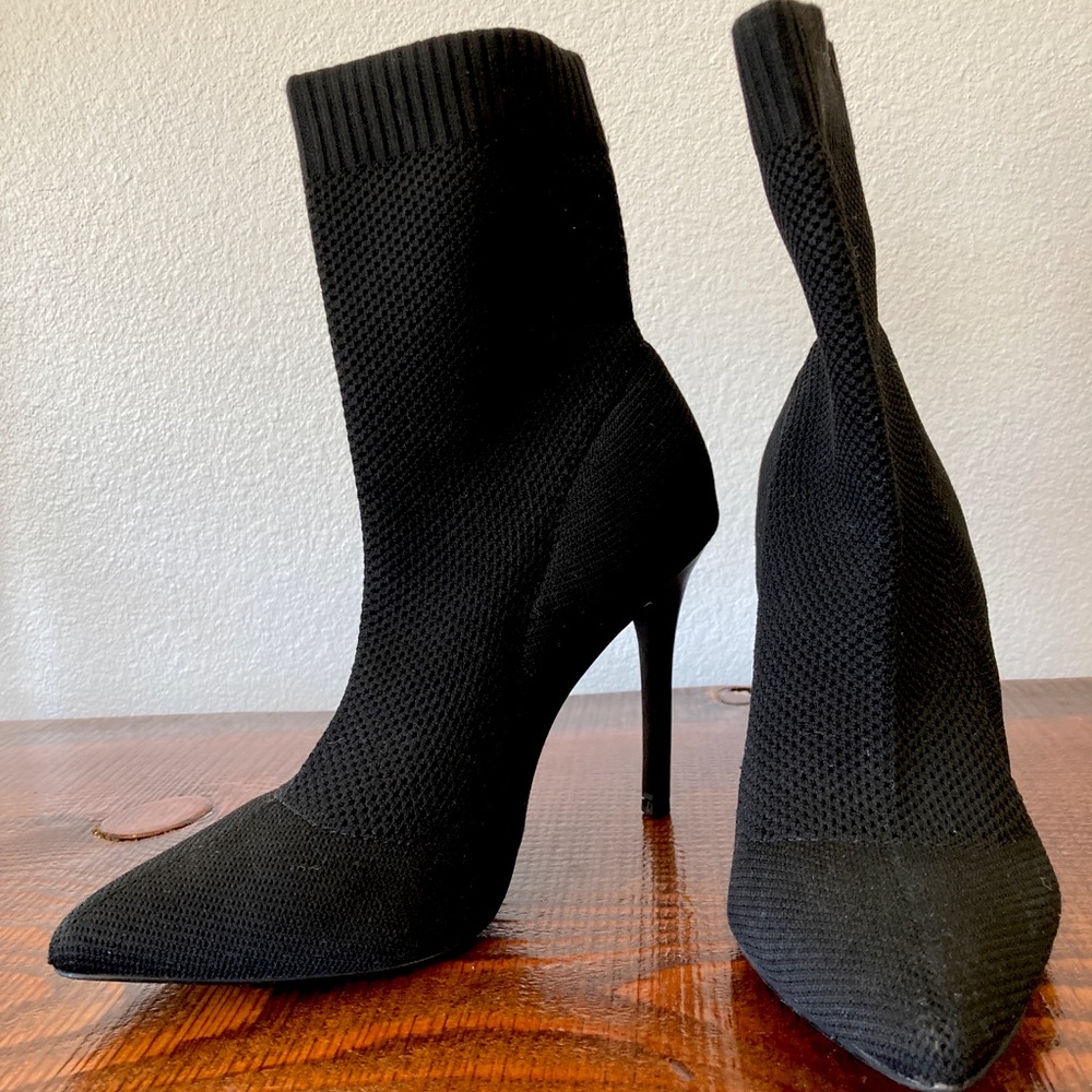 Charles David Knit High-heeled Booties- Size 8